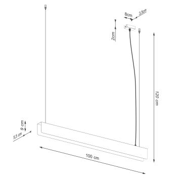 LED Żyrandol na lince SPARK 1xG13/8,5W/230V złoty