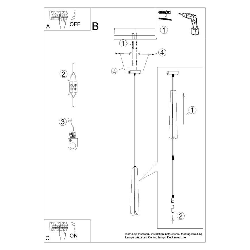 Żyrandol na lince PRYSM 1xG9/8W/230V biały