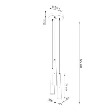 Żyrandol na lince PRYSM 3xG9/8W/230V biały