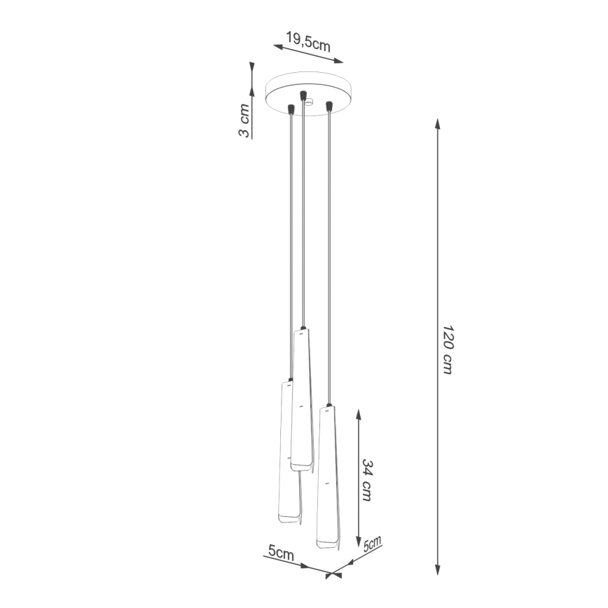 Żyrandol na lince PRYSM 3xG9/8W/230V biały