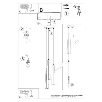 Żyrandol na lince PRYSM 3xG9/8W/230V biały