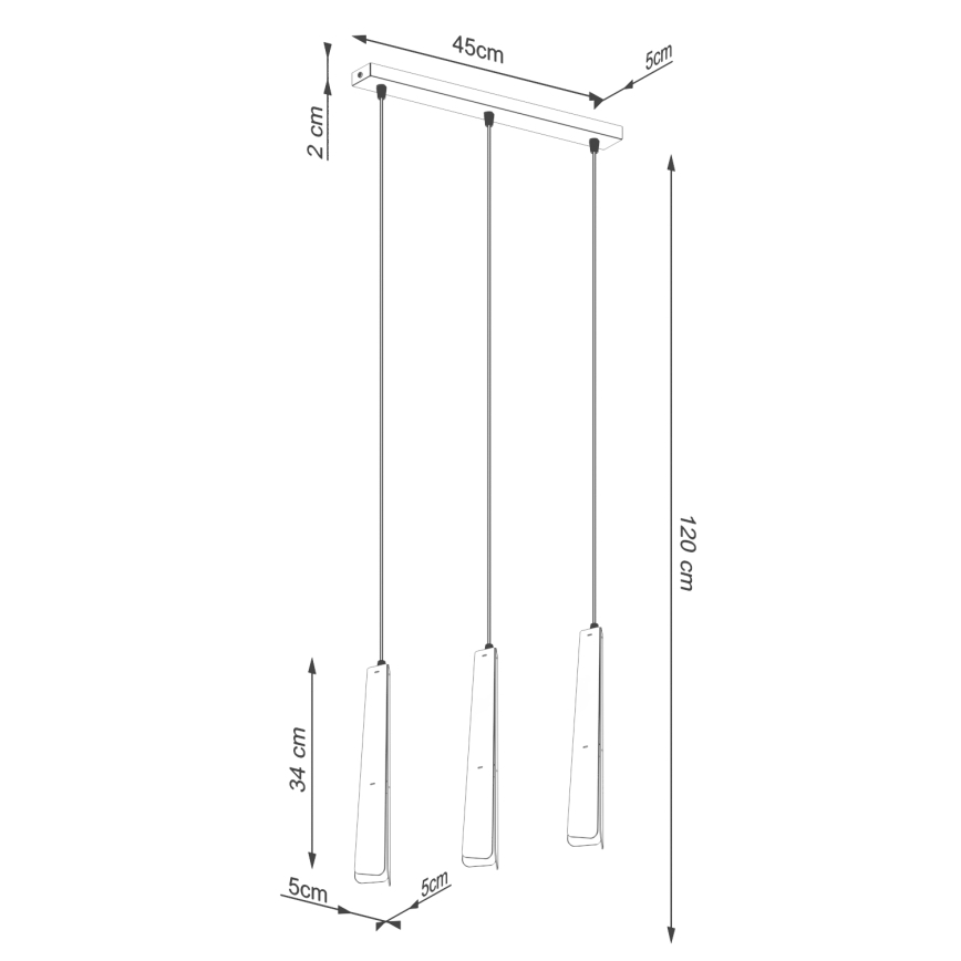 Żyrandol na lince PRYSM 3xG9/8W/230V biały