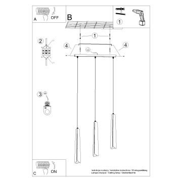 Żyrandol na lince PRYSM 3xG9/8W/230V biały