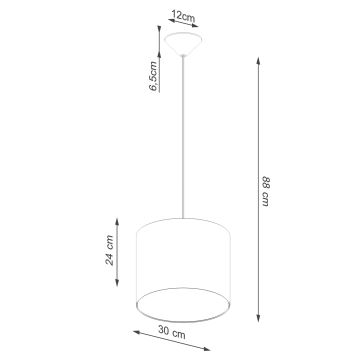 Żyrandol na lince NOVA 1xE27/15W/230V śr. 30 cm biały