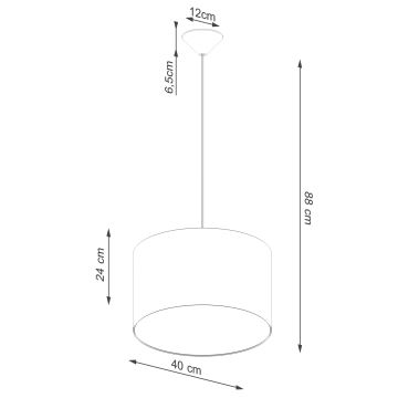 Żyrandol na lince NOVA 1xE27/15W/230V śr. 40 cm biały