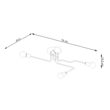 Żyrandol natynkowy VECTOR 4xE27/15W/230V biały