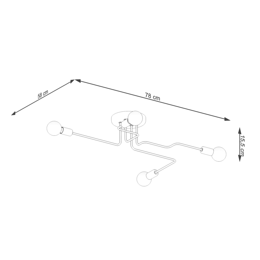 Żyrandol natynkowy VECTOR 4xE27/15W/230V biały