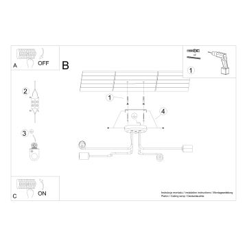 Żyrandol natynkowy VECTOR 4xE27/15W/230V biały