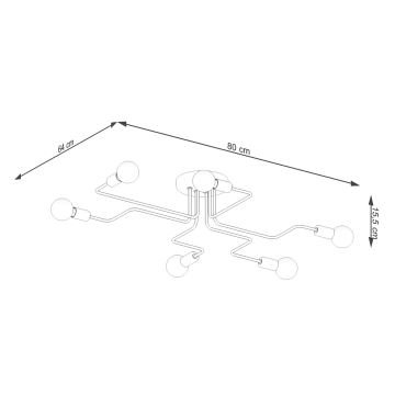 Żyrandol natynkowy VECTOR 6xE27/15W/230V biały