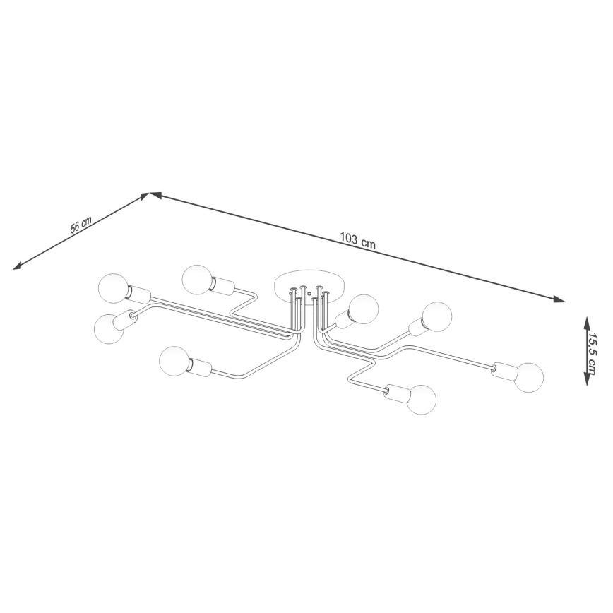 Żyrandol natynkowy VECTOR 8xE27/15W/230V biały