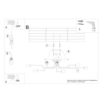 Żyrandol natynkowy VECTOR 8xE27/15W/230V biały