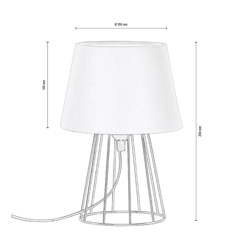 Spot-Light - Lampa stołowa MANGOO 1×E27/40W/230V szara/czarna