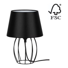 Spot-Light - Lampa stołowa MANGOO 1xE27/40W/230V czarna - certyfikat FSC