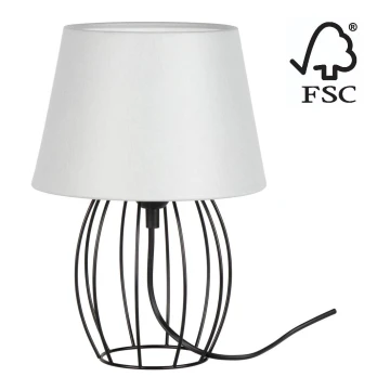 Spot-Light - Lampa stołowa MANGOO 1×E27/40W/230V szary/czarny - certyfikat FSC