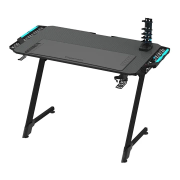 Stół do gier SNAKE z podświetleniem LED RGB 100x60 cm czarny