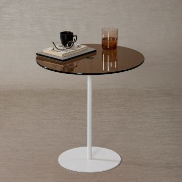 Stół składany CHILL 50x50 cm biały/brąz