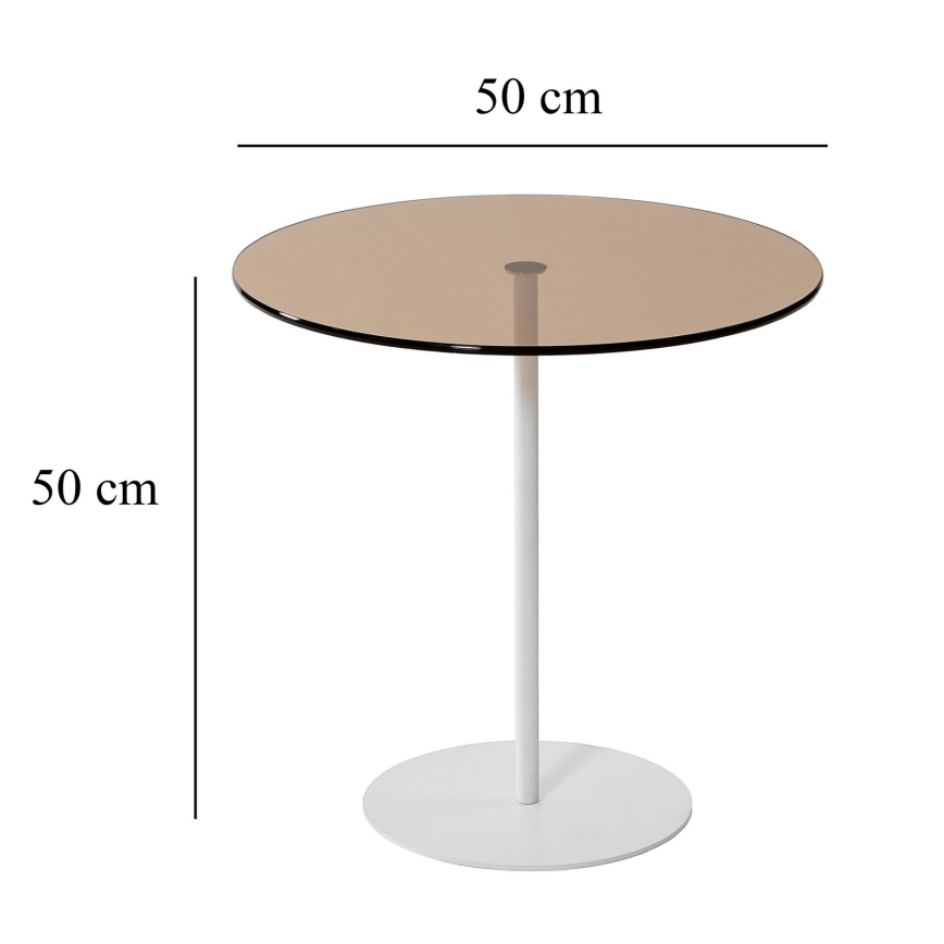Stół składany CHILL 50x50 cm biały/brąz