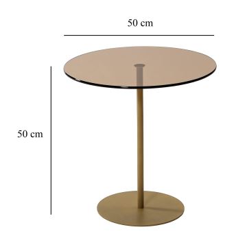Stół składany CHILL 50x50 cm złoty/brąz