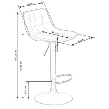 Stołek barowy 106x43 cm antracyt/brązowy