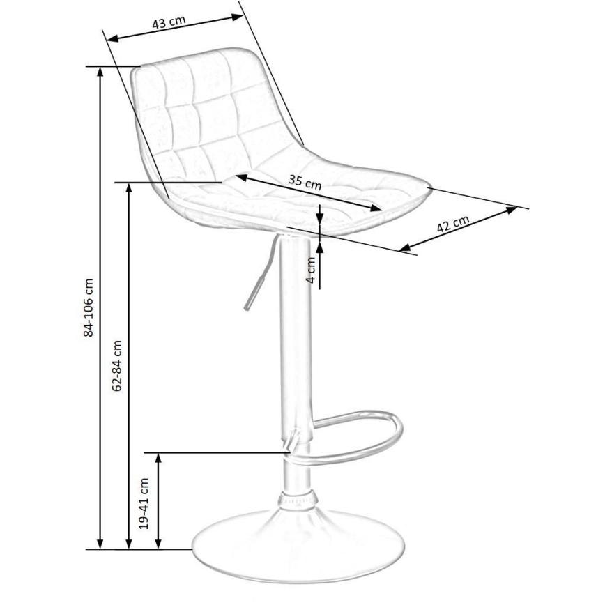 Stołek barowy 106x43 cm antracyt/brązowy