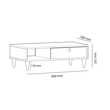 Stolik kawowy SILVER 33x90 cm antracyt/beż