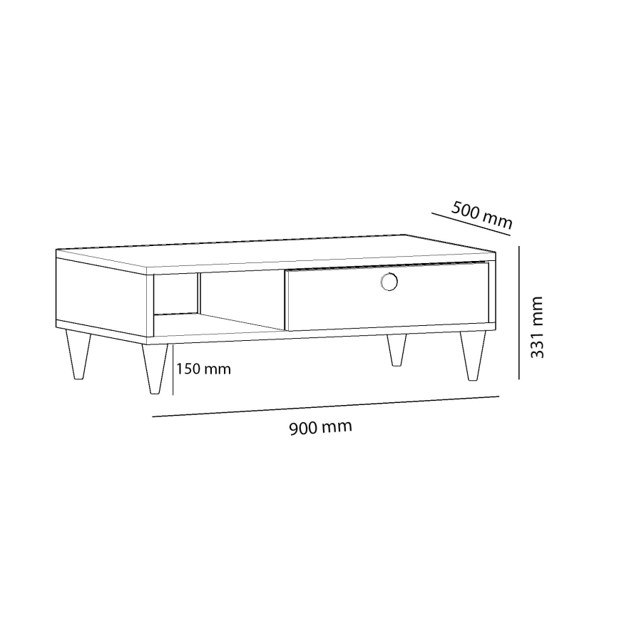 Stolik kawowy SILVER 33x90 cm antracyt/beż