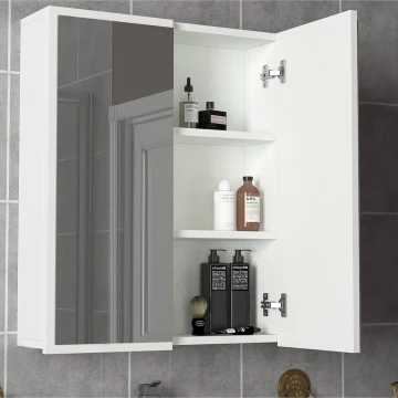 Szafka łazienkowa z lustrem KAYLA 78x60 cm biały