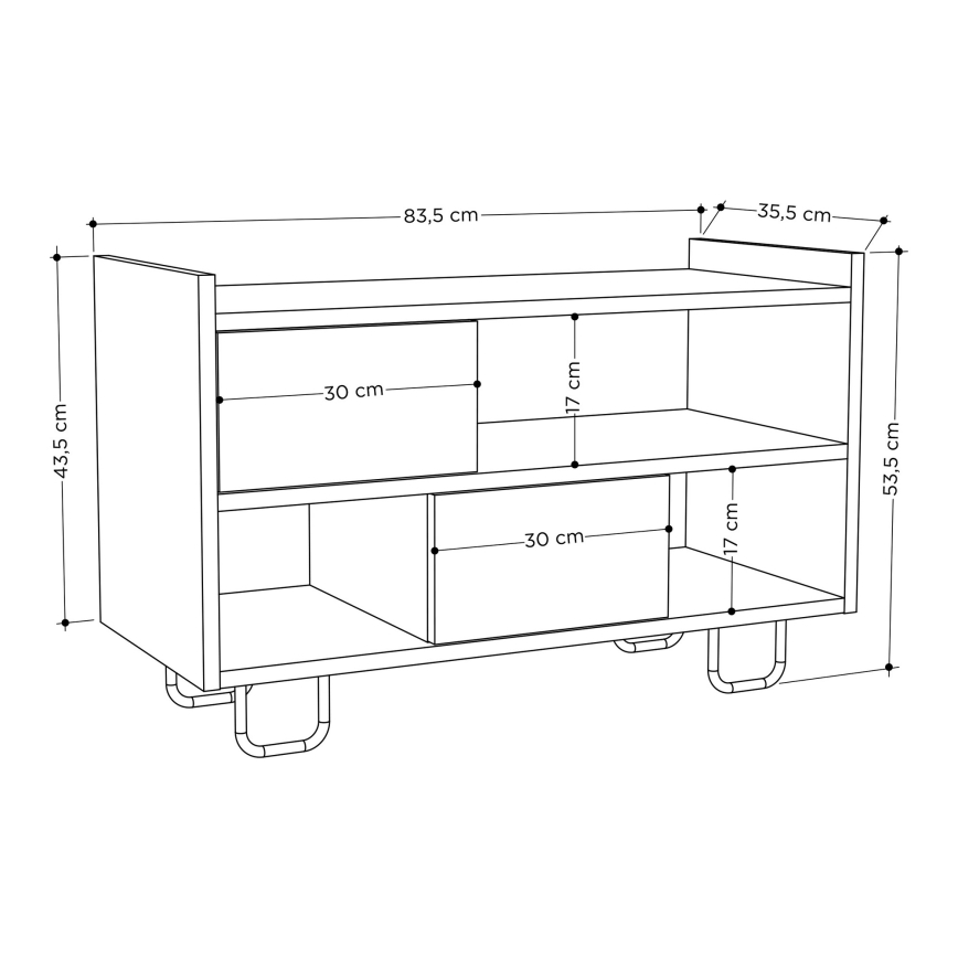 Szafka na buty TROY 53x83 cm beżowy/antracytowy