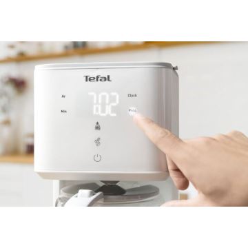 Tefal - Ekspres do kawy z drippingiemi LCD wyświetlacz SENSE 1000W/230V biały