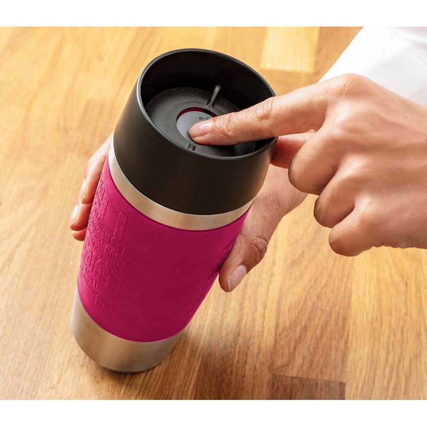 Tefal - Kubek podróżny 360 ml TRAVEL MUG stal nierdzewna/różowy