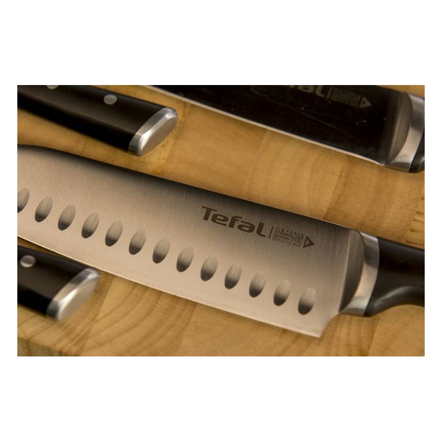 Tefal - Nóż ze stali nierdzewnej santoku ICE FORCE 18 cm chrom/czarny