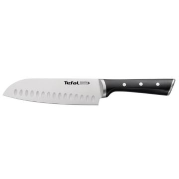 Tefal - Nóż ze stali nierdzewnej santoku ICE FORCE 18 cm chrom/czarny