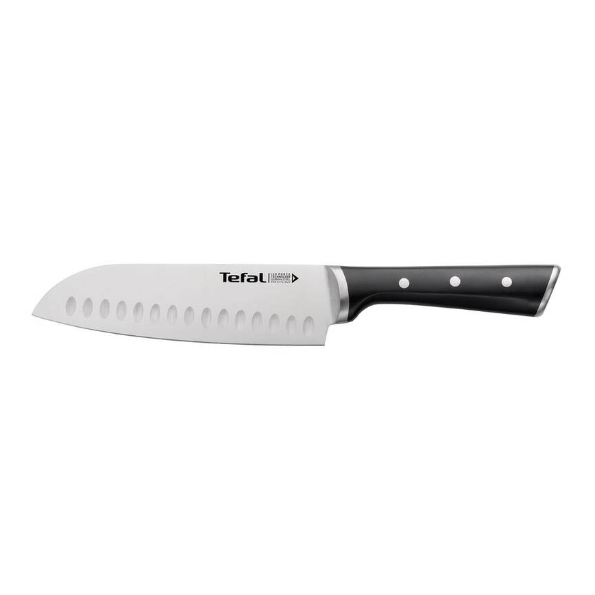 Tefal - Nóż ze stali nierdzewnej santoku ICE FORCE 18 cm chrom/czarny