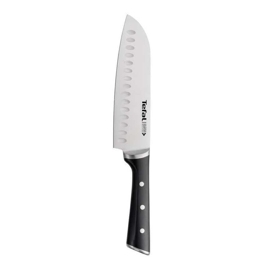 Tefal - Nóż ze stali nierdzewnej santoku ICE FORCE 18 cm chrom/czarny