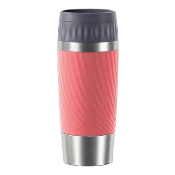 Tefal - Termokubek 360 ml EASY TWIST MUG stal nierdzewna/różowy