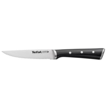 Tefal - Nóż do steków ze stali nierdzewnej ICE FORCE 11 cm chrom/czarny