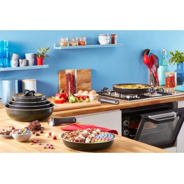 Tefal - Zestaw naczyń kuchennych 10 szt INGENIO EASY COOK & CLEAN BLACK