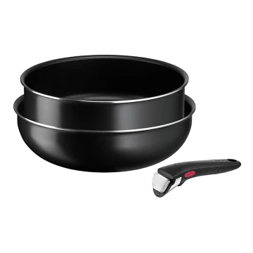 Tefal - Zestaw patelni 3 szt INGENIO EASY COOK & CLEAN BLACK