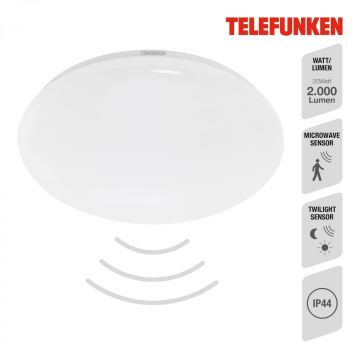 Telefunken 601306TF - LED Plafon łazienkowy z czujnikiem LED/20W/230V IP44 śr. 40 cm