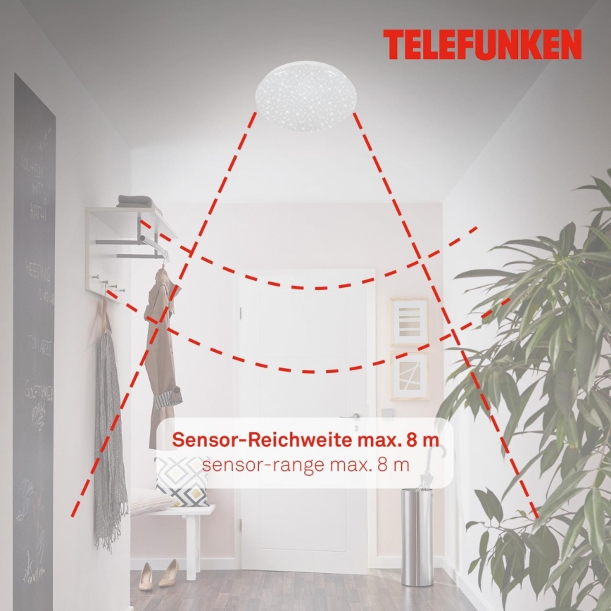 Telefunken 601706TF - LED Plafon z czujnikiem LED/12W/230V śr. 27 cm