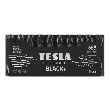 Tesla Batteries - 10 szt. Bateria alkaliczna AAA BLACK+ 1,5V 1200 mAh