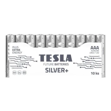 Tesla Batteries - 10 szt. Bateria alkaliczna AAA SILVER+ 1,5V 1300 mAh