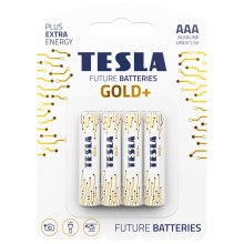 Tesla Batteries - 4 szt. Bateria alkaliczna AAA GOLD+ 1,5V 1350 mAh