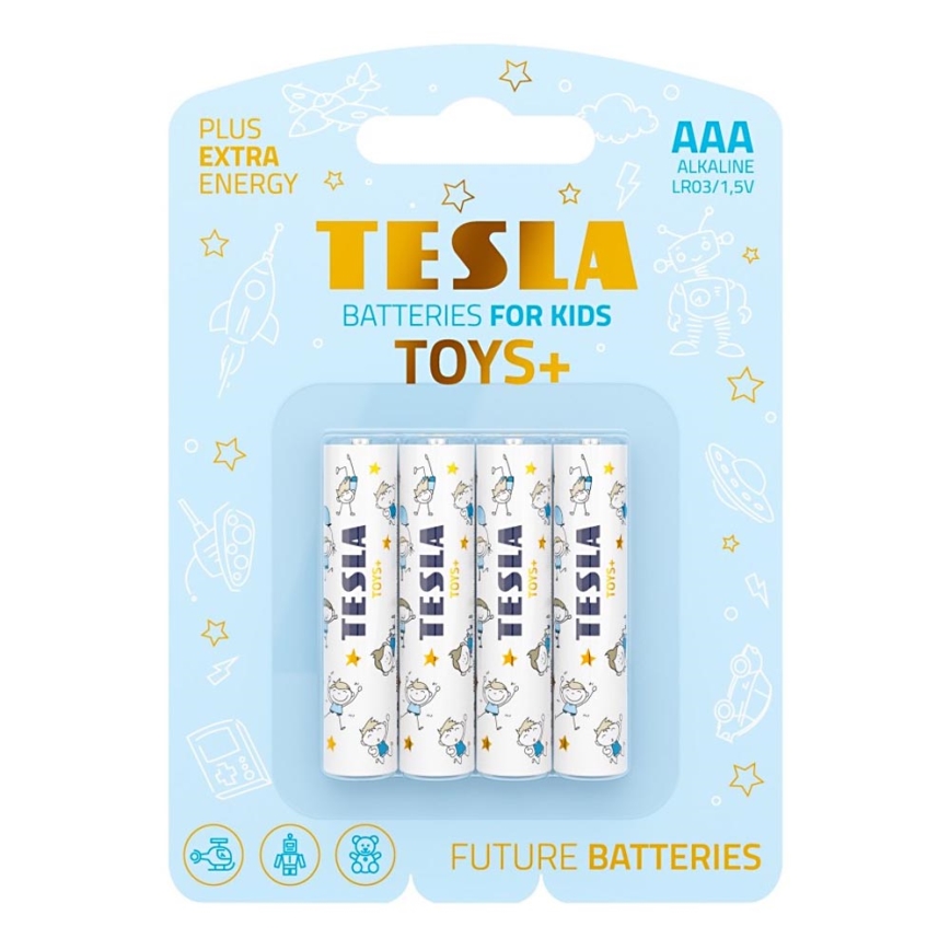 Tesla Batteries - 4 szt. Bateria alkaliczna AAA TOYS+ 1,5V 1300 mAh