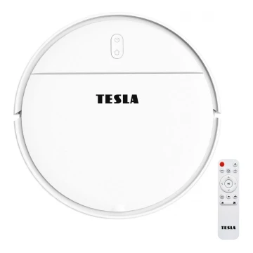 TESLA Electronics RoboStar - Inteligentny robot odkurzający 2w1 2500 mAh Wi-Fi Tuya białe + pilot zdalnego sterowania