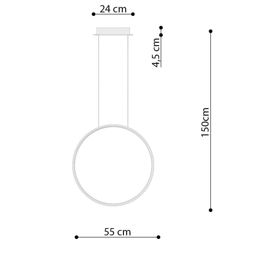 Thoro TH.221 - LED Żyrandol na lince RIO LED/30W/230V CRI95 4000K śr. 55 cm złoty