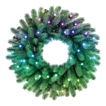 Twinkly - LED RGB Ściemnialny wieniec bożonarodzeniowy PRE-LIT WREATH 50xLED śr. 61cm Wi-Fi