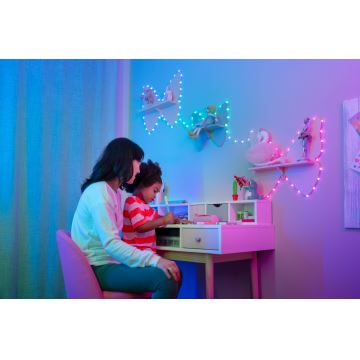 Twinkly - LED RGB Ściemnialny łańcuch bożonarodzeniowy CANDIES 100xLED 8 m USB Wi-Fi