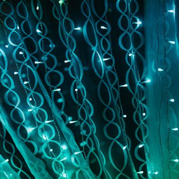 Twinkly - LED RGBW Ściemnialna zewnętrzna kurtyna bożonarodzeniowa CURTAIN 210xLED 6,1m IP44 Wi-Fi