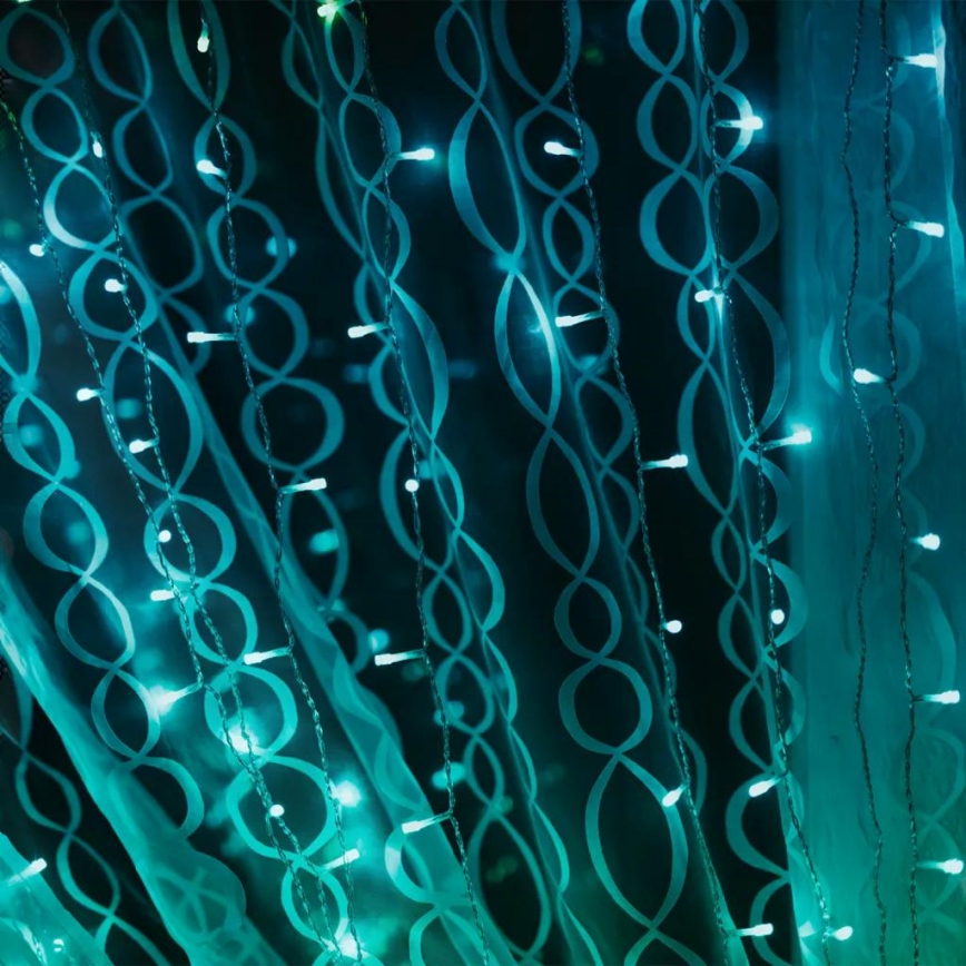 Twinkly - LED RGBW Ściemnialna zewnętrzna kurtyna bożonarodzeniowa CURTAIN 210xLED 6,1m IP44 Wi-Fi